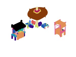 city - small business hawkers 3D मॉडल