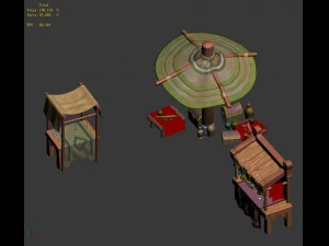 city - small business hawkers 3D Model