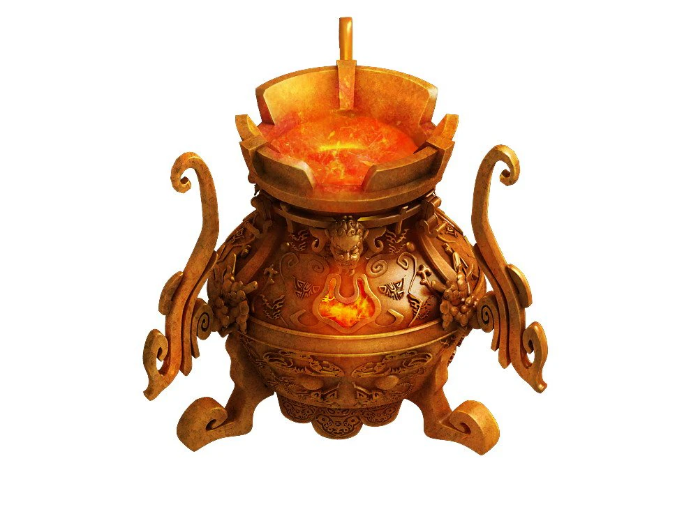 taoist - alchemy stove 3D Model .c4d .max .obj .3ds .fbx .stl .blend 