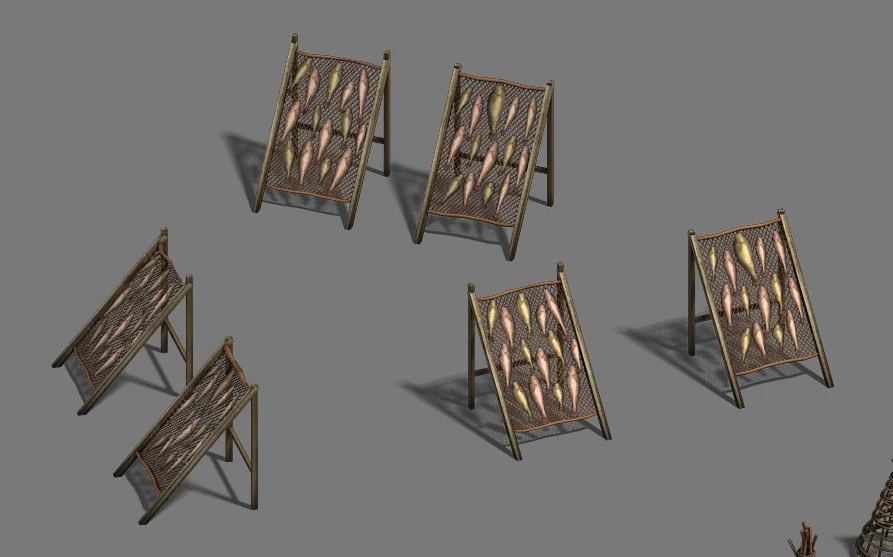 deniz kenarı balıkçılığı - balık ağı - ölü balık 3D Model .c4d .max .obj .3ds .fbx .stl .blend