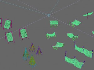 seaside fishing - fishing net - dead fish 3D Model