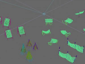 deniz kenarı balık&ccedil;ılığı - balık ağı - &ouml;l&uuml; balık 3D Model