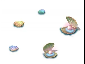 submarine cartoon world - shells 3D Model