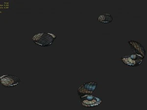 submarine cartoon world - shells 3D Model