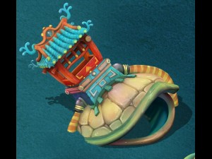 submarine cartoon world - heavy turtles 3D 모델