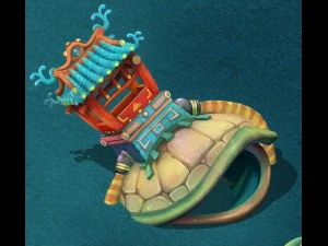 submarine cartoon world - heavy turtles 3D Model
