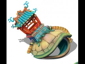 submarine cartoon world - heavy turtles Model 3D