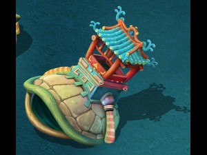 submarine cartoon world - heavy turtles Model 3D