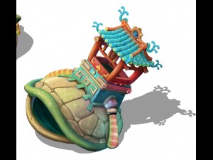submarine cartoon world - heavy turtles Model 3D