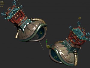 submarine cartoon world - heavy turtles Model 3D