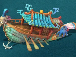 潜水艦漫画の世界 - プリンセス難破船 3Dモデル