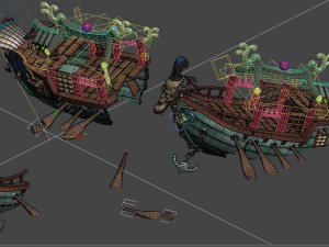 submarine cartoon world - princess shipwreck 3D Model