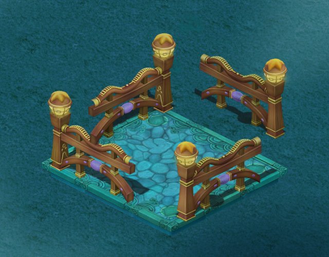 submarine cartoon world - square railing 3D 모델 .c4d .max .obj .3ds .fbx .stl .blend 