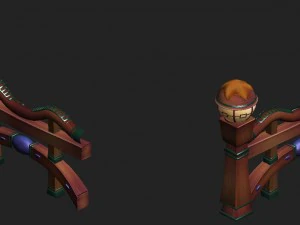 submarine cartoon world - square railing 3D Model