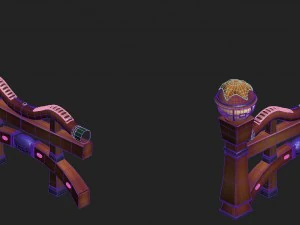 submarine cartoon world - square railing 3D Model
