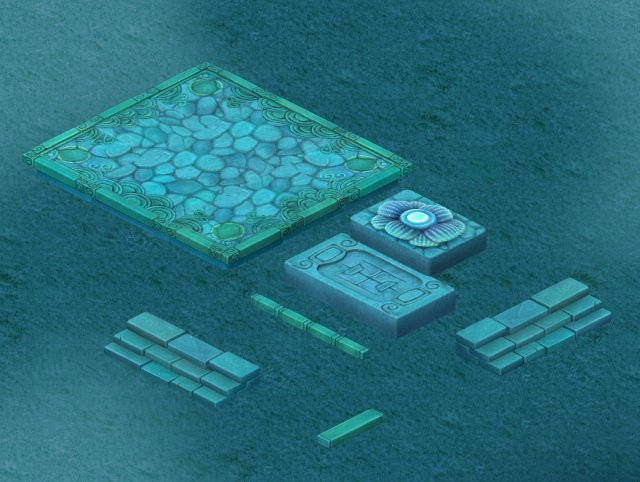 submarine cartoon world - seabed square surface 3D Модель .c4d .max .obj .3ds .fbx .stl .blend 