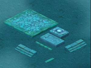 submarine cartoon world - seabed square surface 3D मॉडल