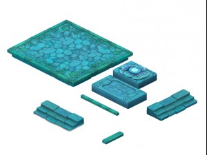 submarine cartoon world - seabed square surface 3D Модель