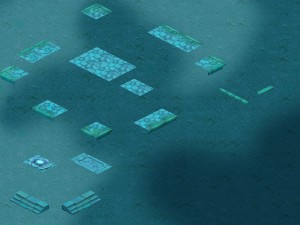 submarine cartoon world - seabed square surface 3D Модель