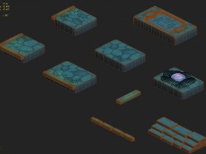 submarine cartoon world - seabed square surface 3D Модель