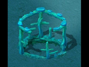 잠수함 만화 세계 - 해저 사다리 정원 스파 3D 모델