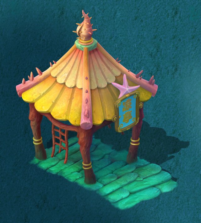 submarine cartoon world - sea bottom pavilion Model 3D .c4d .max .obj .3ds .fbx .stl .blend 