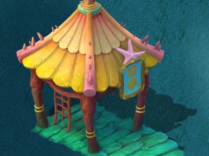 submarine cartoon world - sea bottom pavilion 3D Model