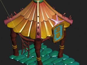 submarine cartoon world - sea bottom pavilion Model 3D