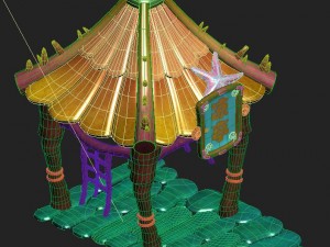 submarine cartoon world - sea bottom pavilion Model 3D