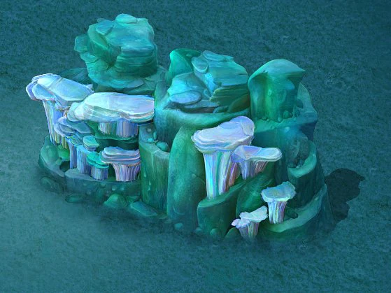 submarine cartoon world - seabed coralstone 01 3D Model .c4d .max .obj .3ds .fbx .stl .blend 