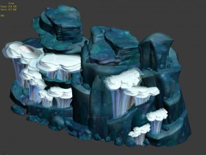 submarine cartoon world - seabed coralstone 01 3D Model