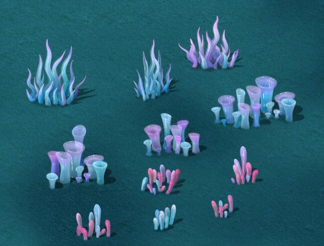 submarine cartoon world - submarine decoration 3D 모델 .c4d .max .obj .3ds .fbx .stl .blend 