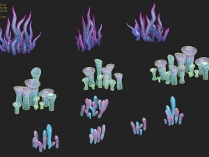 submarine cartoon world - submarine decoration 3D 모델