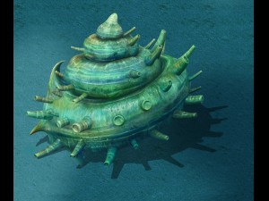 submarine cartoon world - sea king conch 3D Model