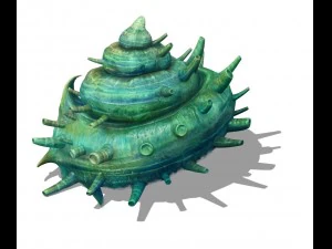 submarine cartoon world - sea king conch 3D Model