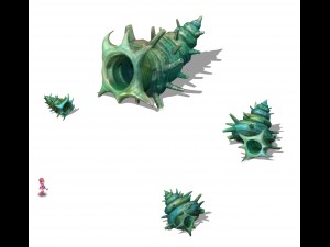 submarine cartoon world - sea king conch 3D Model