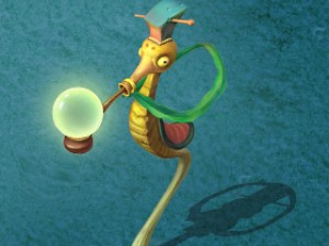 submarine cartoon world - hippocampus lights 3D Модель