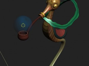 submarine cartoon world - hippocampus lights Modelo 3D
