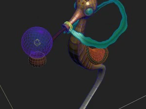 submarine cartoon world - hippocampus lights 3D Model