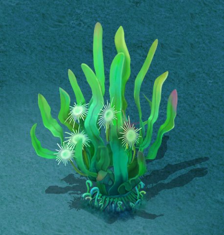 submarine cartoon world - lonely yu seaweed 3D 模型 .c4d .max .obj .3ds .fbx .stl .blend