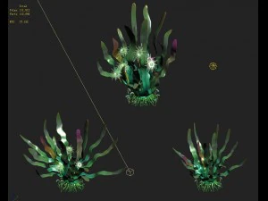 submarine cartoon world - lonely yu seaweed 3D Model