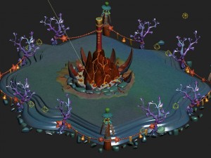 submarine cartoon world - gold hoop bar god tower Modelo 3D