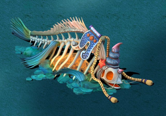submarine cartoon world - dragon of the corpse 3D Model .c4d .max .obj .3ds .fbx .stl .blend 