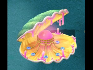 submarine cartoon world - huge pearl shellfish 3D 모델