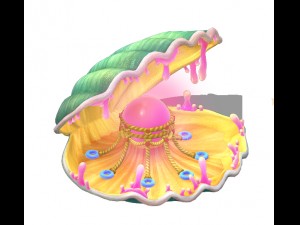 submarine cartoon world - huge pearl shellfish 3D मॉडल