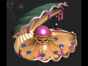 submarine cartoon world - huge pearl shellfish 3D मॉडल