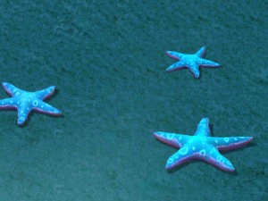 mondo sottomarino dei cartoni animati: stella blu a cinque punte Modello 3D
