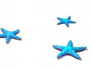 submarine cartoon world - blue five - pointed star 3D Model