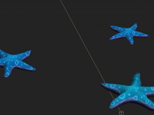 submarine cartoon world - blue five - pointed star Modelo 3D
