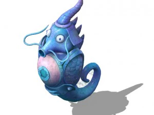 submarine cartoon world - dragon palace hippocampu 3D Model